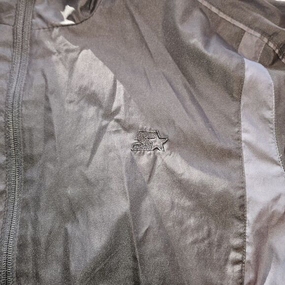 Starter Jacket Mens L (42-44) Black Y2k Full Zip Mesh Lined Gorpcore Outdoor - Picture 2 of 13